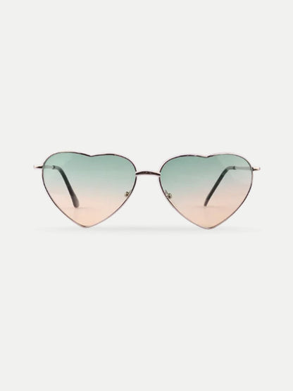 Love Heart Sunglasses | Green-Gold-Image 1