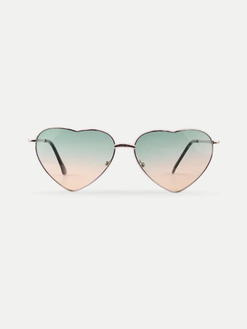 Love Heart Sunglasses | Green-Gold-Image 1