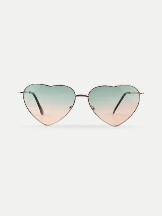 Love Heart Sunglasses | Green-Gold-Image 1