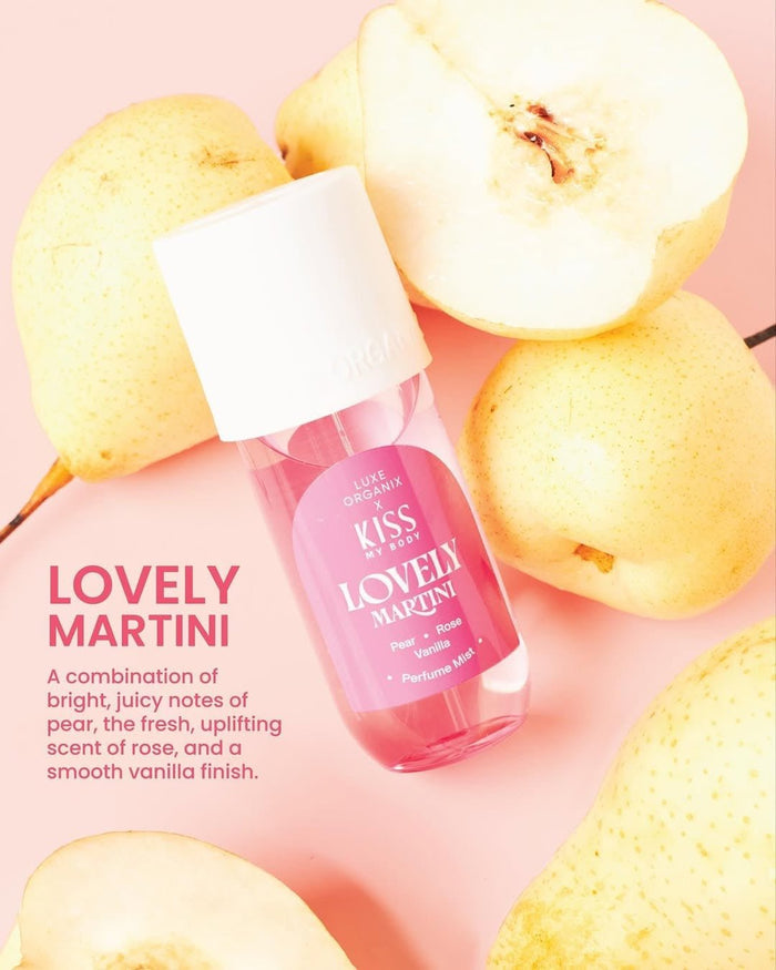 Luxe Organix x KMB Lovely Martini Perfume Mist 88ml لوكس أورجانيكس × KMB رذاذ عطري لوفلي مارتيني - Princess Cosmetics Qatar