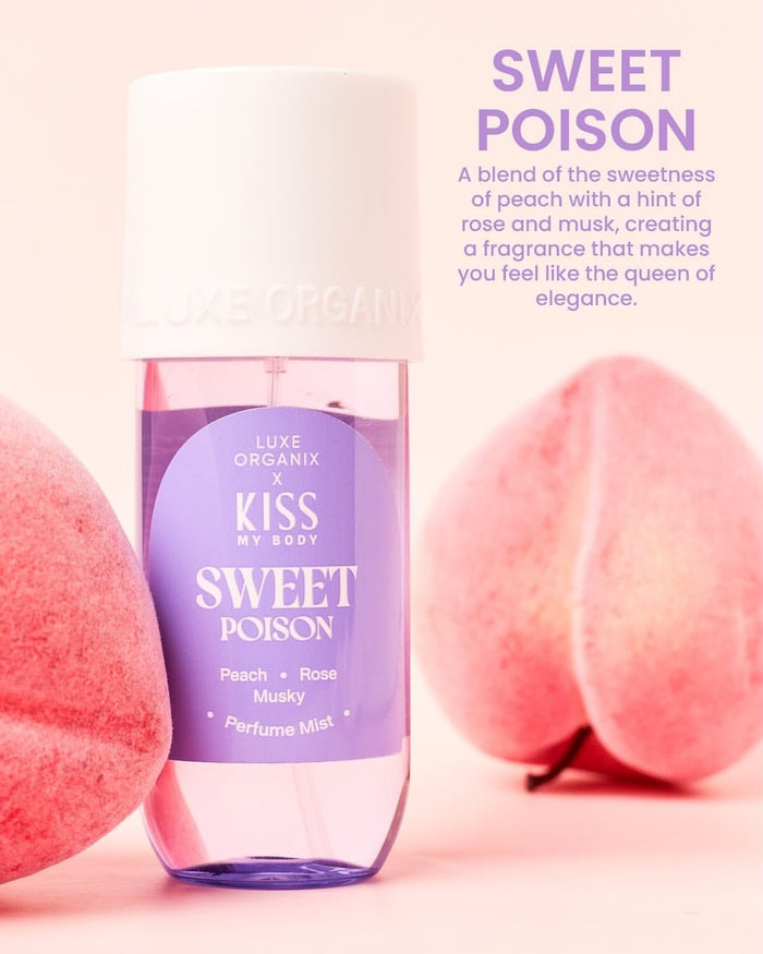 Luxe Organix x KMB Sweet Poison Perfume Mist 88ml لوكس أورجانيكس × KMB رذاذ عطر السم الحلو - Princess Cosmetics Qatar