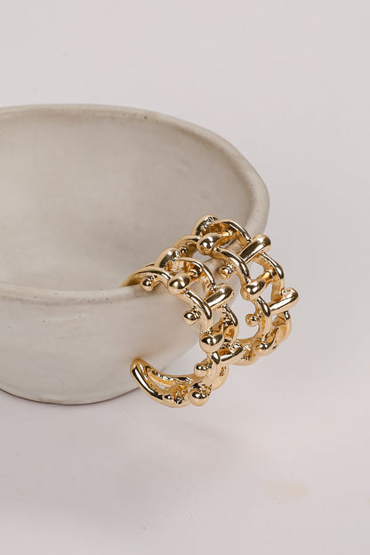 Maggie Gold Chainlink Hoop Earrings