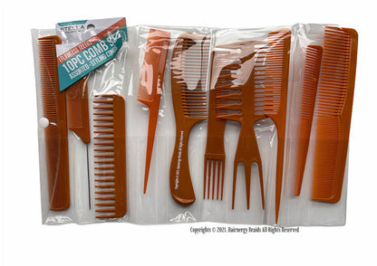 Magic 10 Piece Professional Comb Set Perfect for styling hair, hair style, hair stylist, long hair, short hair, for all hair lengths