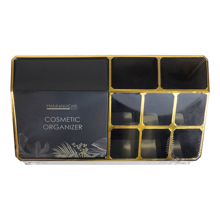 Manna Kadar Beauty Cosmetic Organizer Black & Gold - ikatehouse