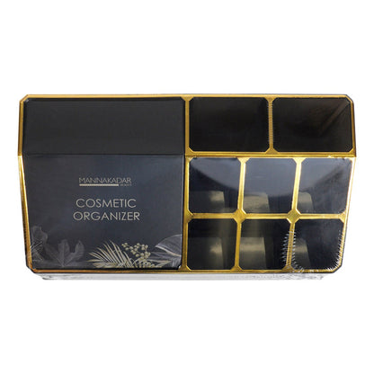 Manna Kadar Beauty Cosmetic Organizer Black & Gold - ikatehouse