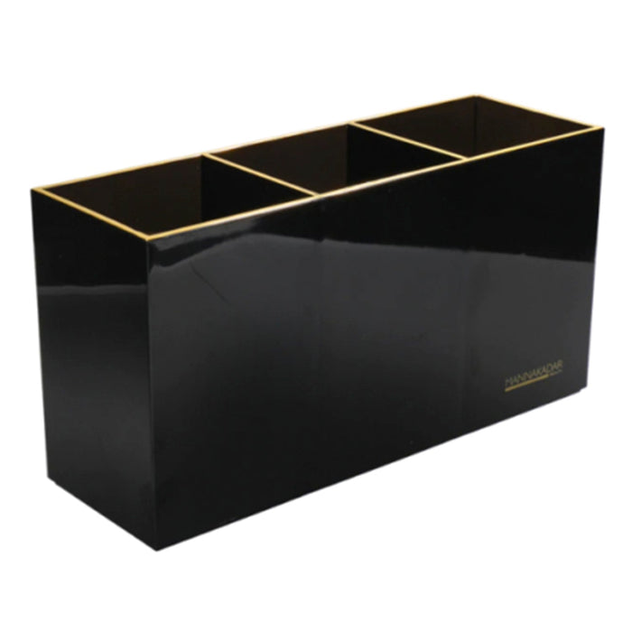 Manna Kadar Beauty Makeup Brush Organizer Black & Gold - ikatehouse