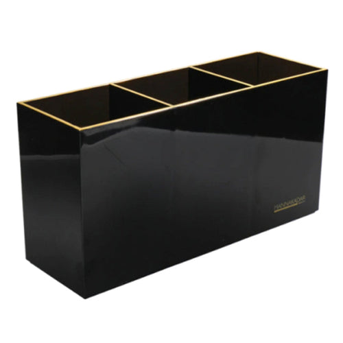 Manna Kadar Beauty Makeup Brush Organizer Black & Gold - ikatehouse