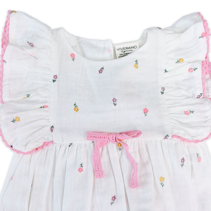 Margot Flower Baby Romper Detail (Organic)