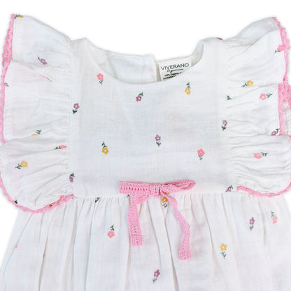 Margot Flower Baby Romper Detail (Organic)