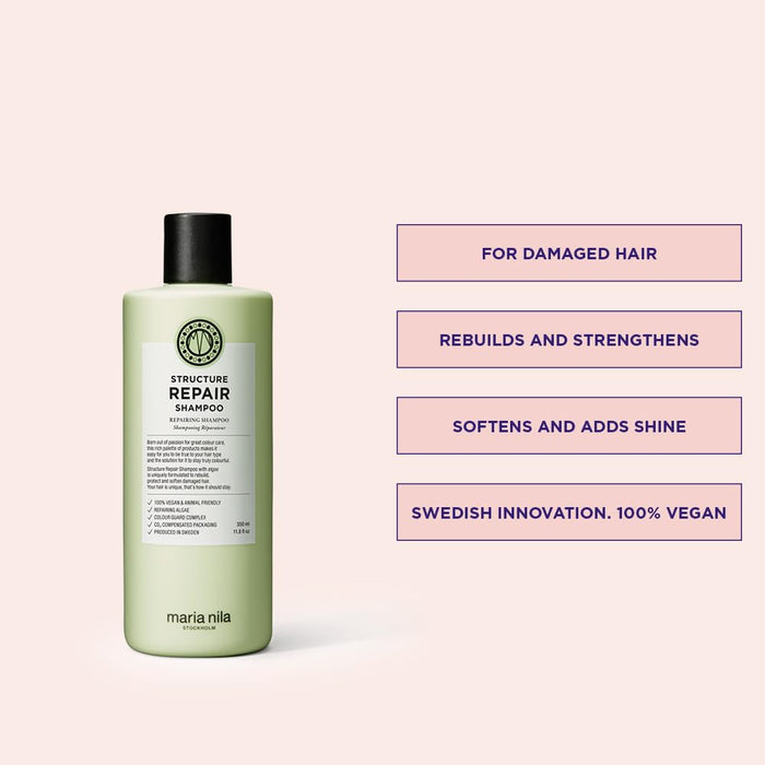 Maria Nila Structure Repair Shampoo — 350 ml (Lightweight Moisture & Repair)