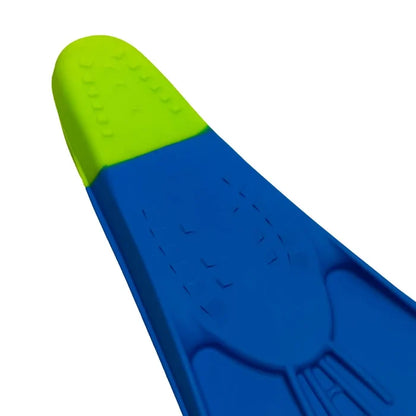 Maru Short Blade Fin for kids, blue and lime color, designed for swimming and water sports, made by Maru.