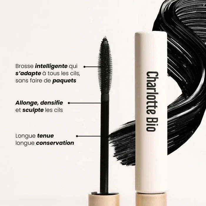 Mascara Volume Boost naturel noir bio, idéal yeux sensibles – Charlotte Bio