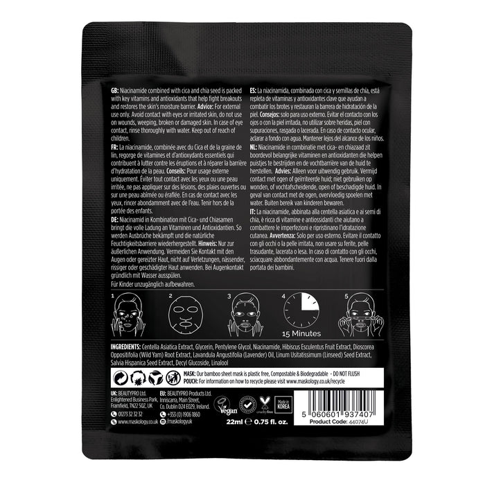 Maskology Niacinamide Professional Facial Sheet Mask
