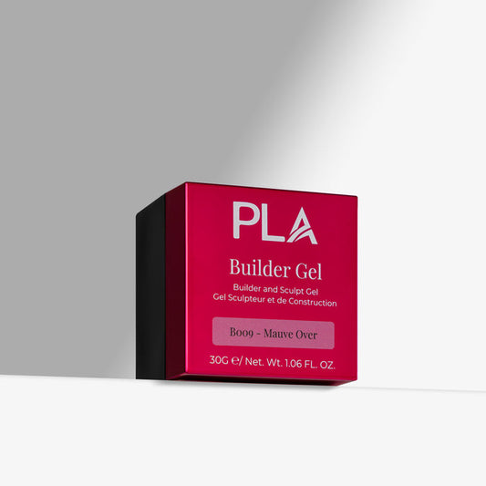 Pink box of PLA Builder Gel on a gray background