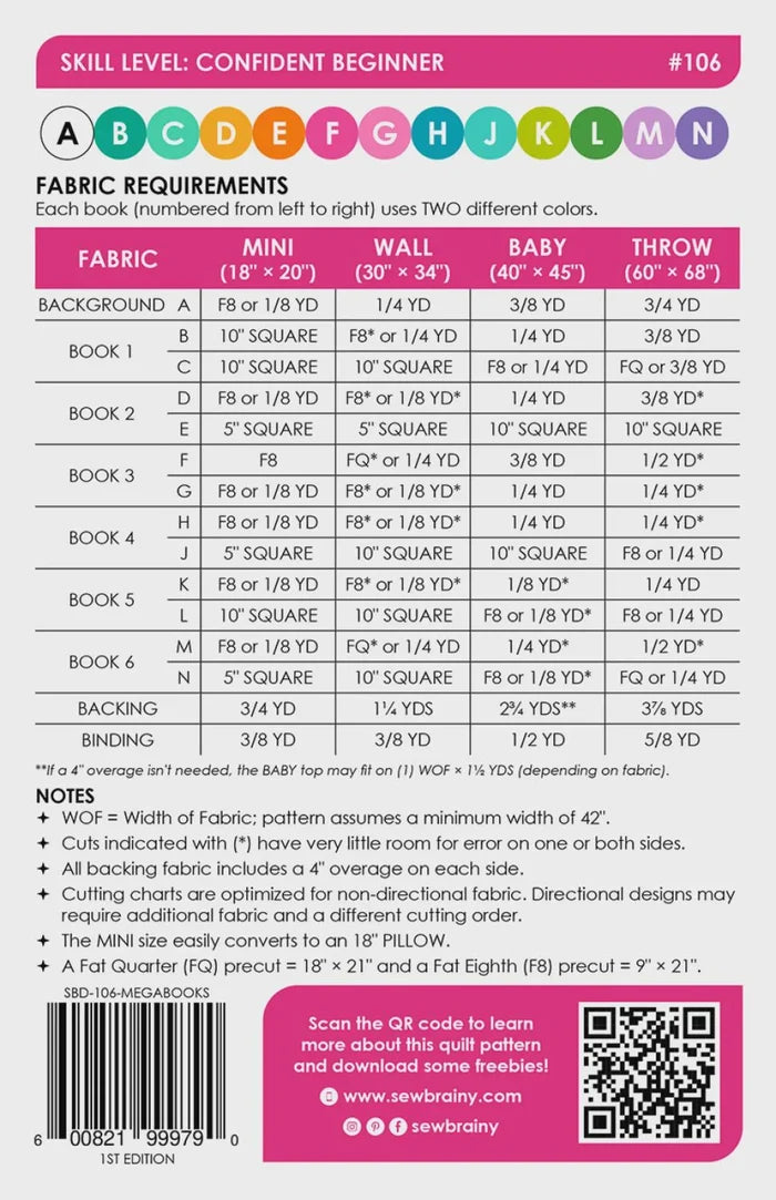 Mega Books Quilt Pattern