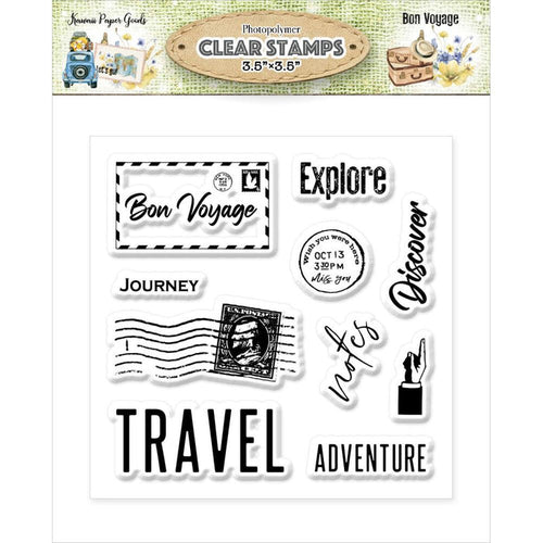 Memory Place - Photopolymer Clear Stamps - Bon Voyage. Available at Embellish Away located in Bowmanville Ontario Canada.