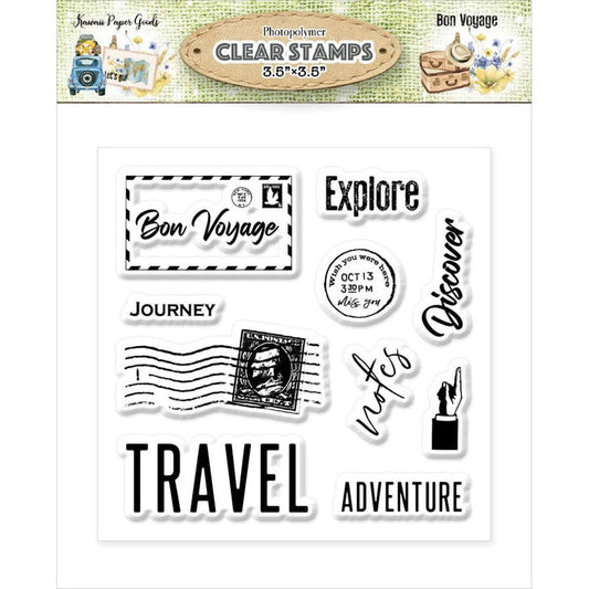 Memory Place - Photopolymer Clear Stamps - Bon Voyage. Available at Embellish Away located in Bowmanville Ontario Canada.
