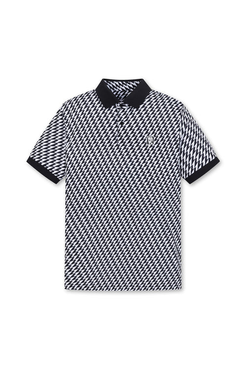 Men's ATHLETIC Arrow Rib Collar Polo Black