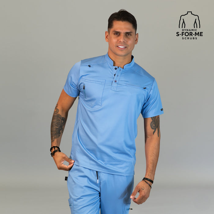 Men’s Style 511 Ceil Blue scrub top by S-FOR-ME Scrubs