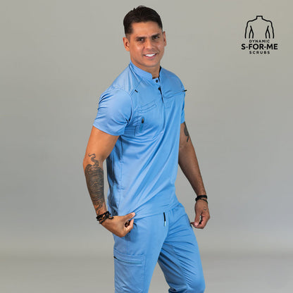 Ceil Blue men’s scrub top for healthcare professionals