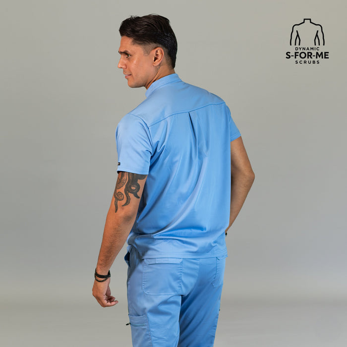 S-FOR-ME Style 511 men’s scrub top in Ceil Blue