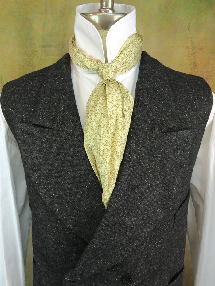 Men's Double Breasted Vest - Charcoal Herringbone with Copper Flecks #201-B