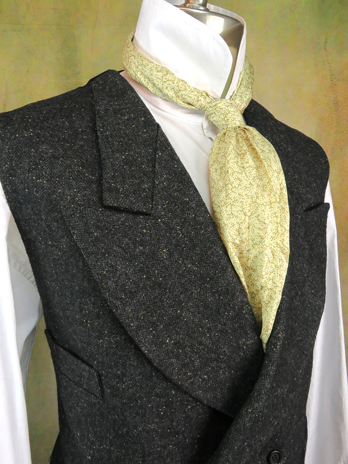 Men's Double Breasted Vest - Charcoal Herringbone with Copper Flecks #201-B
