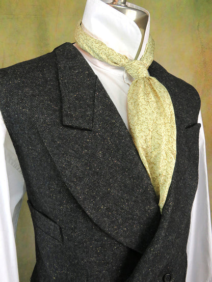 Men's Double Breasted Vest - Charcoal Herringbone with Copper Flecks #201-B