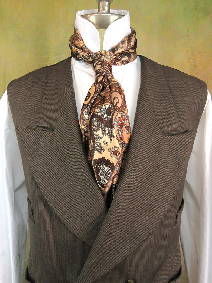 Men's Double Breasted Vest - Dark Brown Twill #841