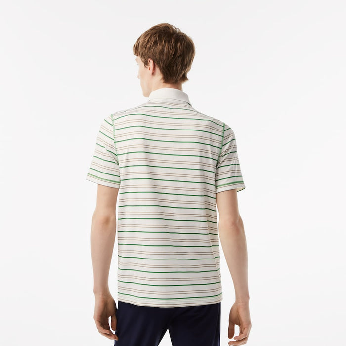 Men’s Golf Recycled Polyester Stripe Polo Flour