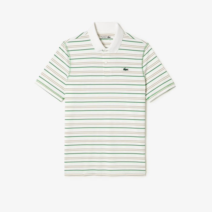 Men’s Golf Recycled Polyester Stripe Polo Flour