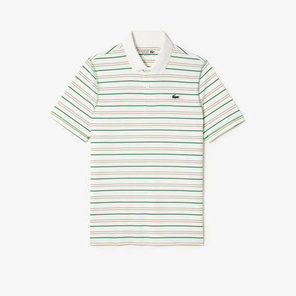 Men’s Golf Recycled Polyester Stripe Polo Flour