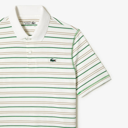 Men’s Golf Recycled Polyester Stripe Polo Flour