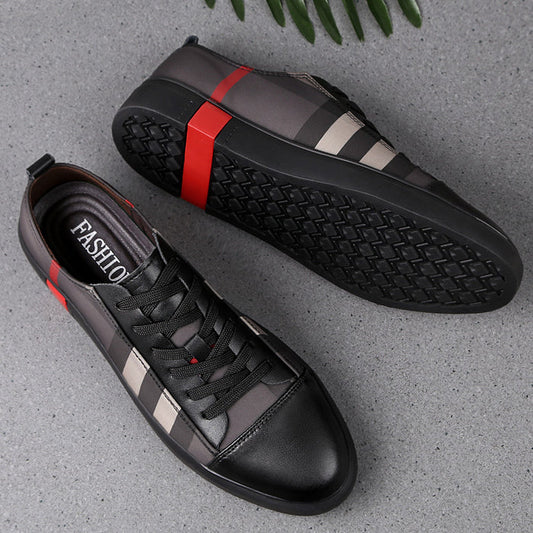Men's Korean Style White Sneakers — Breathable Casual Design