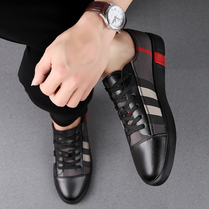 Men's Korean Style White Sneakers — Breathable Casual Design