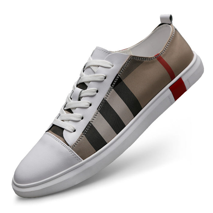 Men's Korean Style White Sneakers — Breathable Casual Design