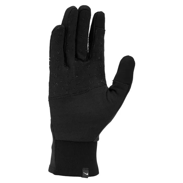 Nike men's lightweight Tech 2.0 running gloves in black, designed for warmth and flexibility during exercise.
