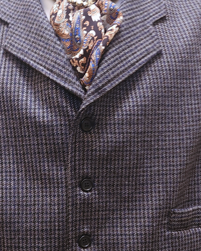 Men's Notch Vest - Frontier Midnight Black Grey Navy Houndstooth (948-A)