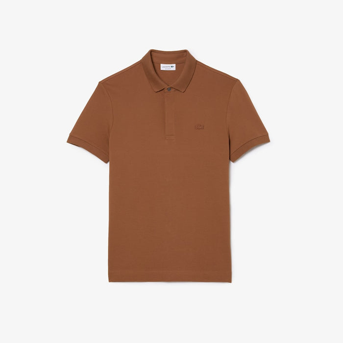 Men's Paris Regular Fit Stretch Cotton Piqué Polo Pecan