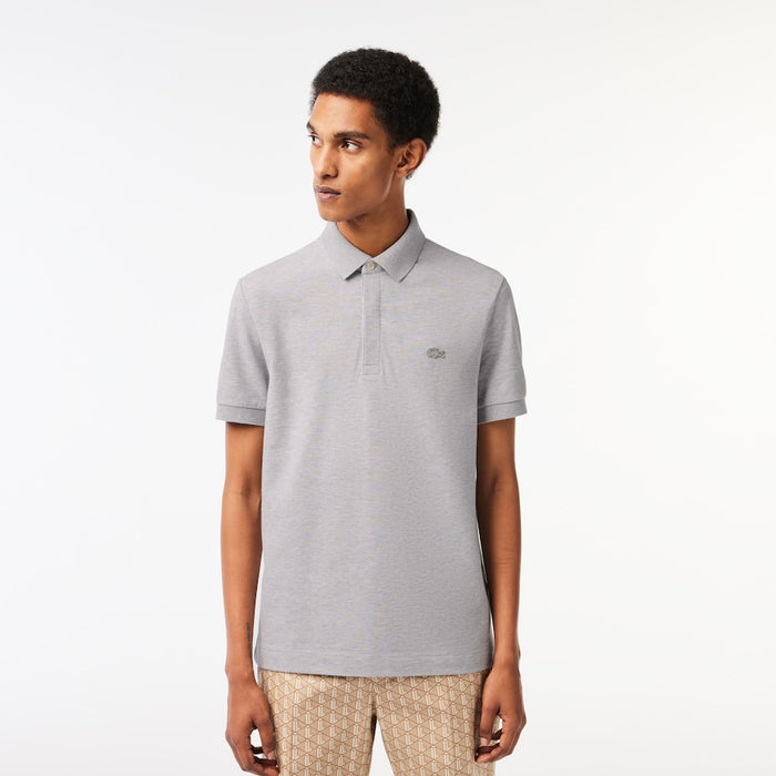 Men's Paris Regular Fit Stretch Cotton Piqué Polo Silver Chine