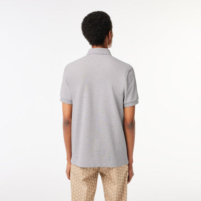 Men's Paris Regular Fit Stretch Cotton Piqué Polo Silver Chine