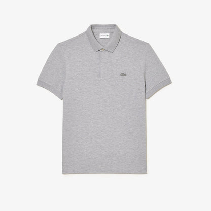 Men's Paris Regular Fit Stretch Cotton Piqué Polo Silver Chine