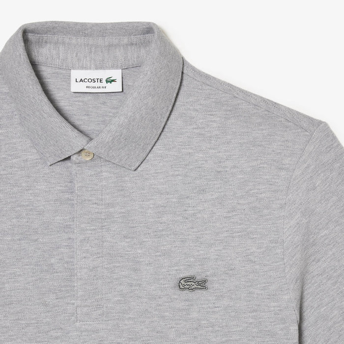 Men's Paris Regular Fit Stretch Cotton Piqué Polo Silver Chine