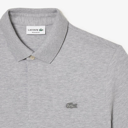 Men's Paris Regular Fit Stretch Cotton Piqué Polo Silver Chine