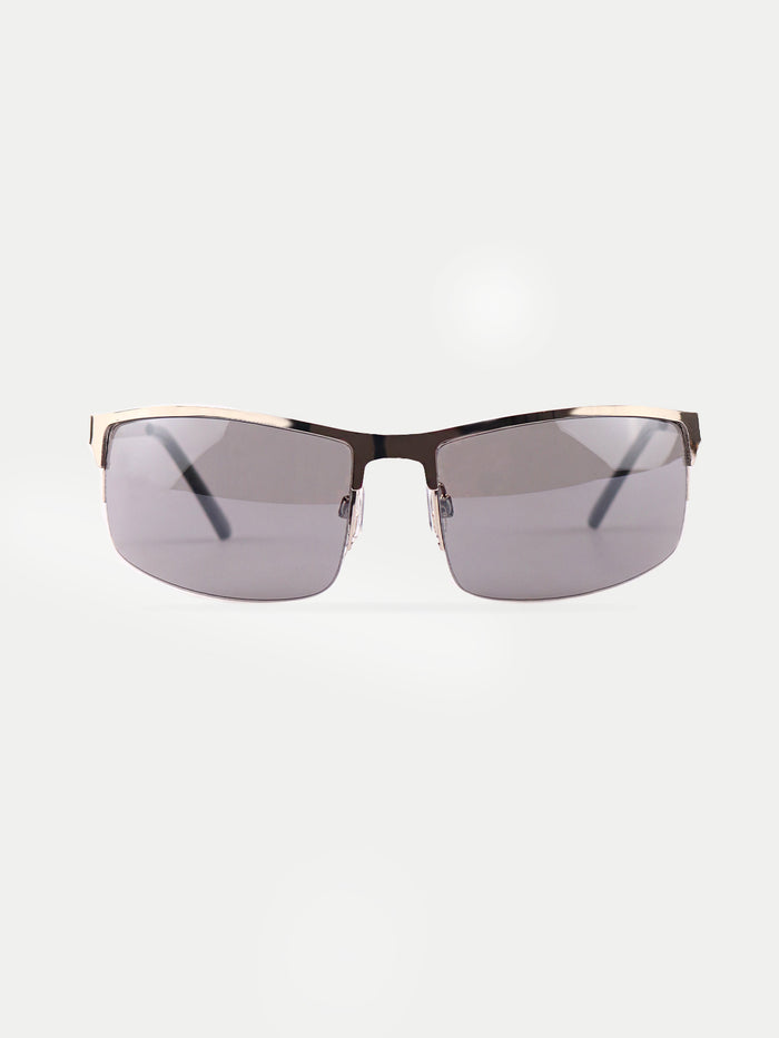 Metal Wrap Visor Sunglasses | Silver-Image 1