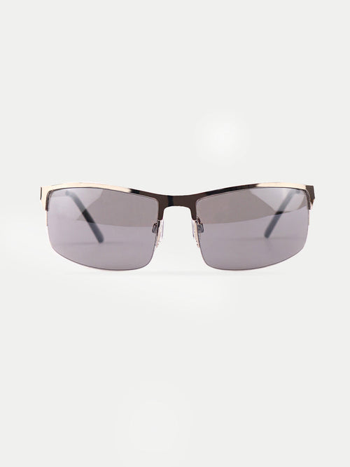 Metal Wrap Visor Sunglasses | Silver-Image 1