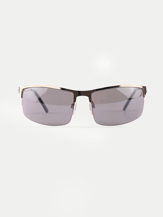 Metal Wrap Visor Sunglasses | Silver-Image 1