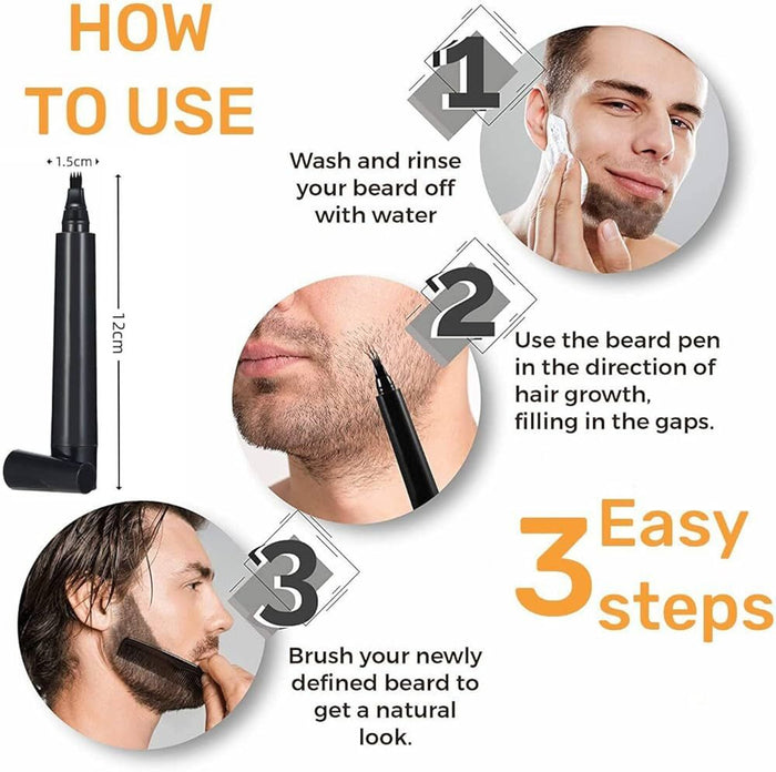 Microblading 4 Tip Beard Moustache & Eyebrows Filler Pen Buy One Get One Free