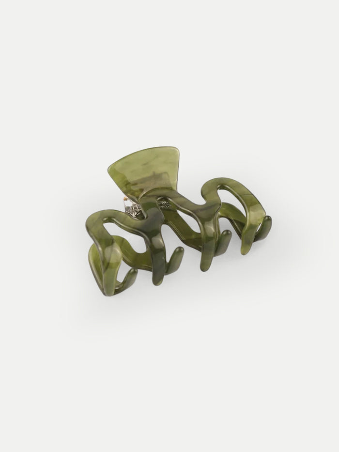 Mini Wave Eco Hair Claw | Jade-Image 1