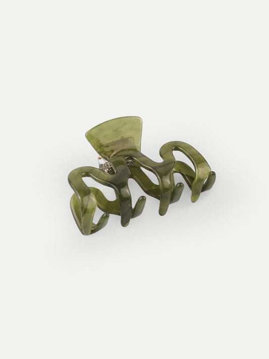 Mini Wave Eco Hair Claw | Jade-Image 1